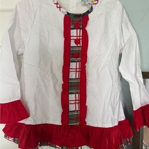 Kids Festive White and Red Blouse